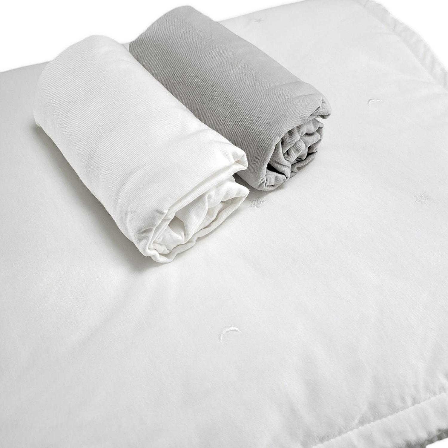 Cobertor colecho o moisés bordado Blanco crema-2