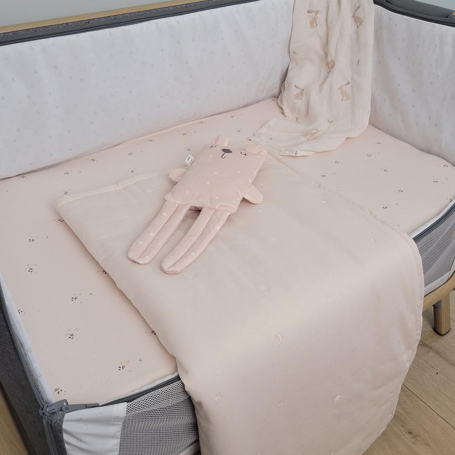 Cobertor colecho o moisés bordado Rosa pálido-1