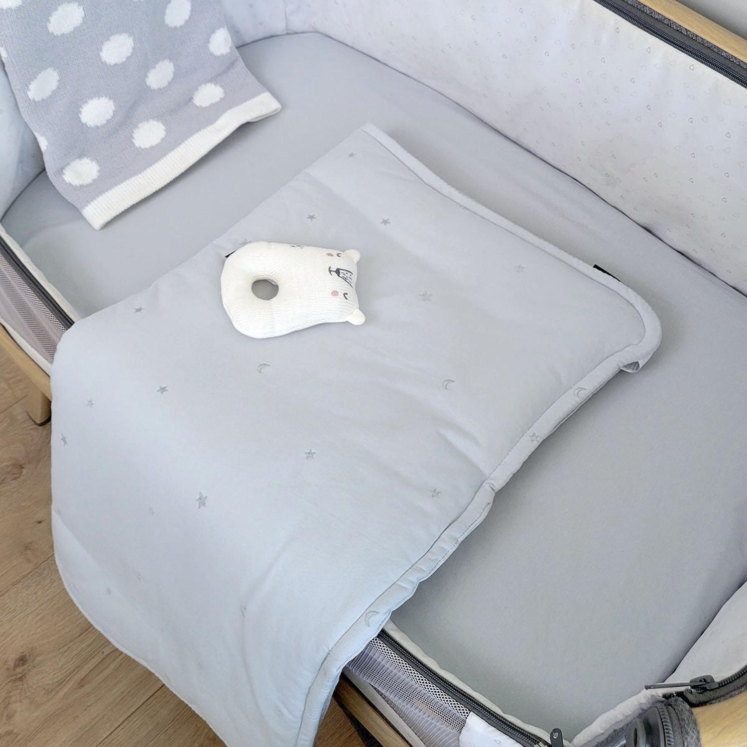 Cobertor colecho o moisés bordado Celeste-4