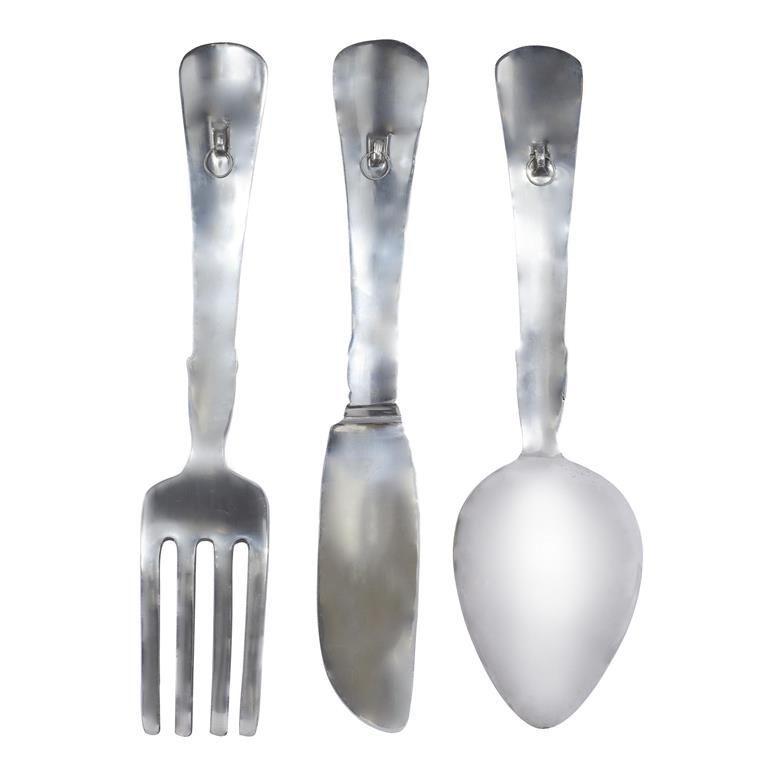 Set 3 Utensilios Plateado Deco Pared-4