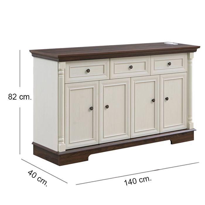 Buffet Gabinete Old Black Color 1,4 m-5