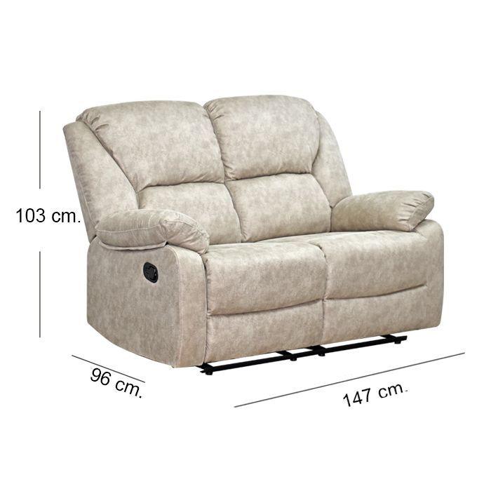 Sofá Reclinable 2 Cuerpos Frankfurt Light Gray-6