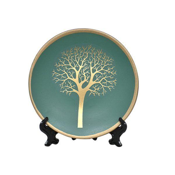 Floreros y Plato Decorativo Verde-3