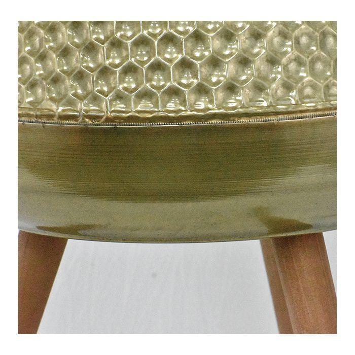 Set 2 Maceteros Gold Base Madera-2