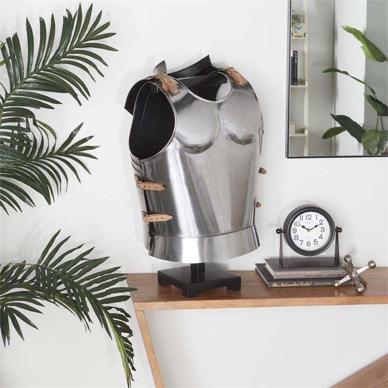 Armadura Medieval Plateado Con Soporte-1