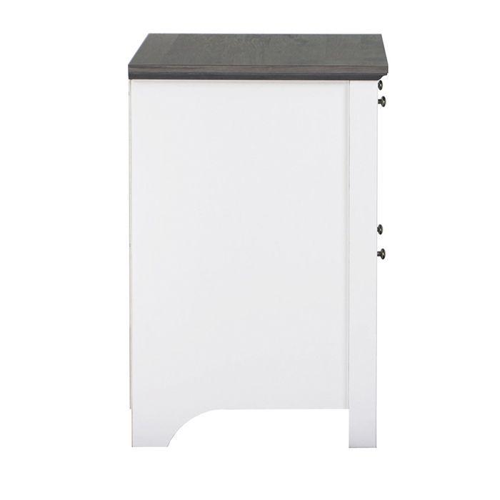 Cajonera 2 Cajones 80 Cm Gray OAK White Line-2