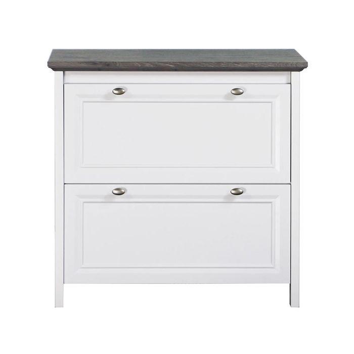 Cajonera 2 Cajones 80 Cm Gray OAK White Line-3