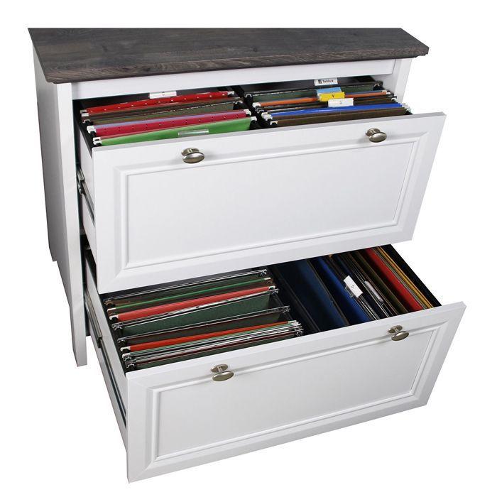 Cajonera 2 Cajones 80 Cm Gray OAK White Line-4