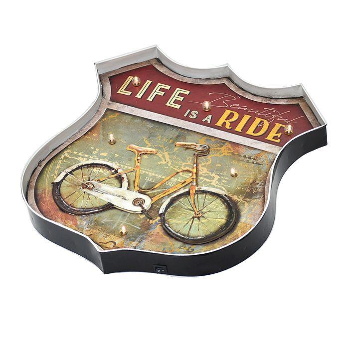 LETRERO VINTAGE LED LIFE IS A RIDE (42 x 5 x 46 cms.)-1