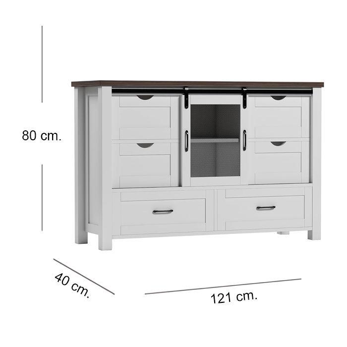 Arrimo Buffet Cajonera Antique Roble White-4