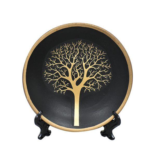 Floreros y Plato Decorativo Negro-2