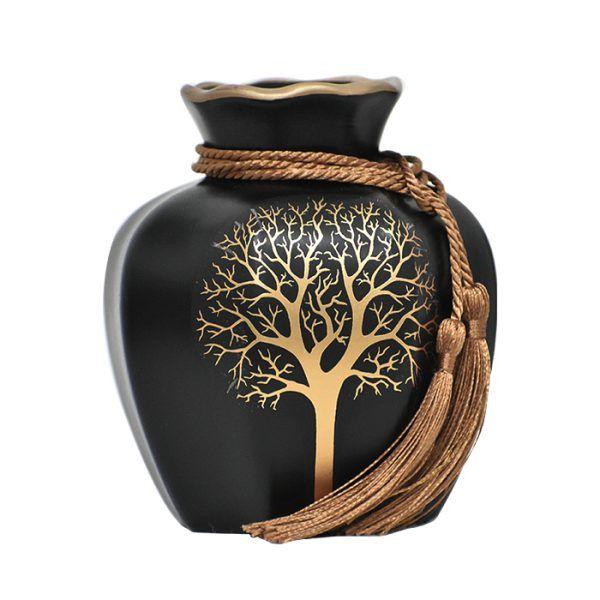 Floreros y Plato Decorativo Negro-3