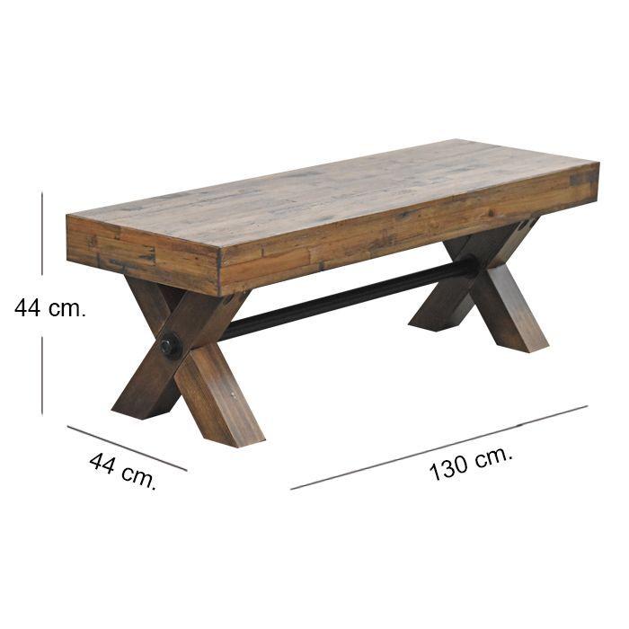 Banca Timber 130 cm Estilo Rústico Moderno-4