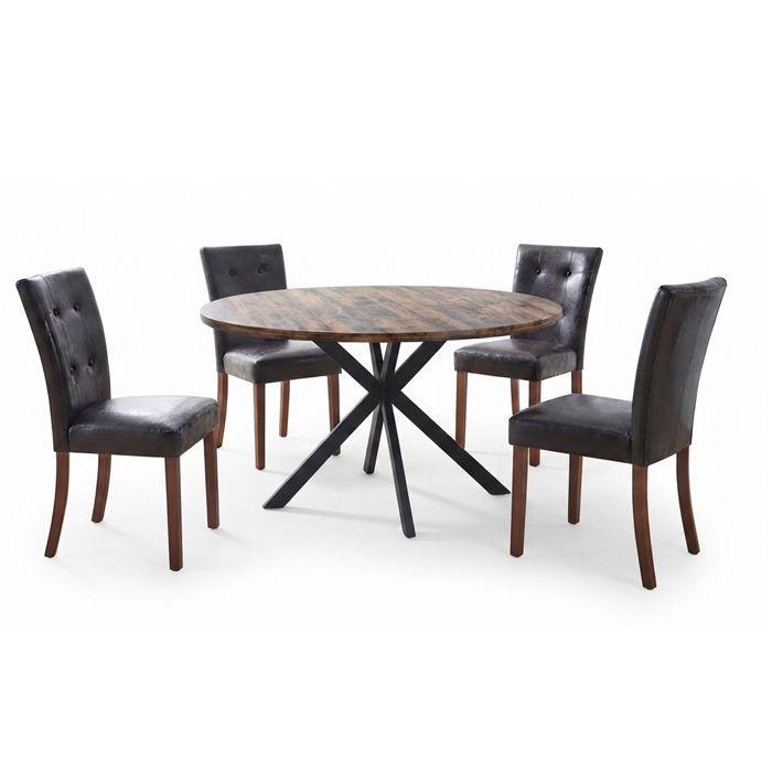 Juego de Comedor Timber Circular 120 Mt 4 Sillas Timber Black-1