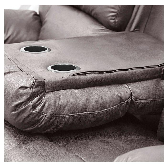 Sofá Reclinable c/Consola 3 Cuerpos Coffe Premium Rosario-7