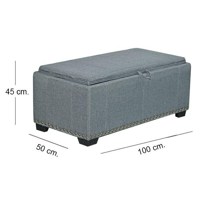 Banqueta + 2 Pouff Grey-6