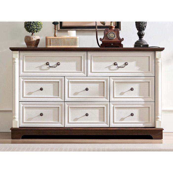 COmoda Cajonera Beige Walnut 8 Cajones 1,4mt.-2