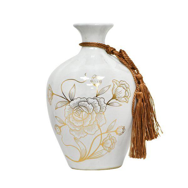 Floreros y Plato Decorativo Flores Blanca-2