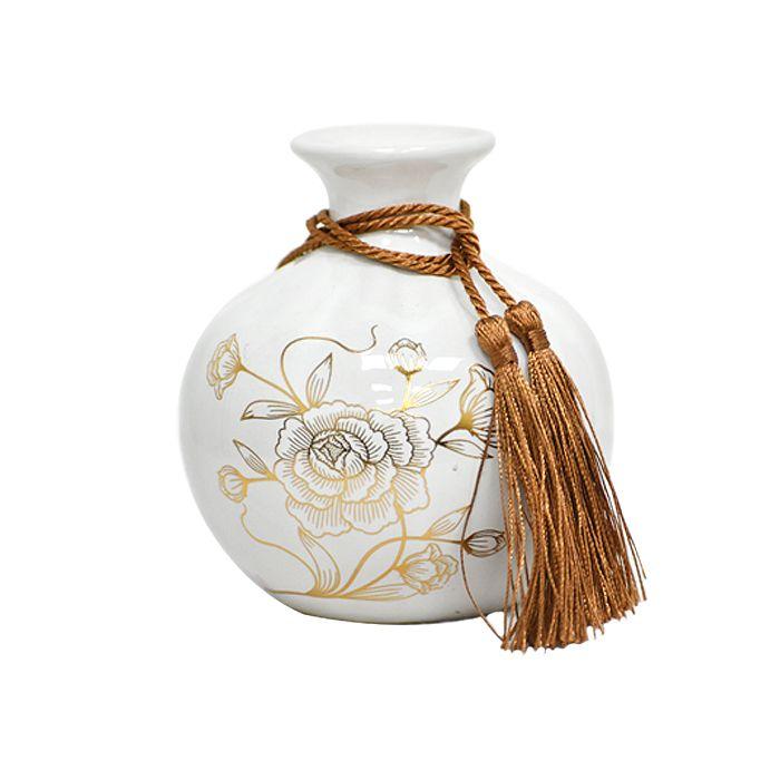 Floreros y Plato Decorativo Flores Blanca-3