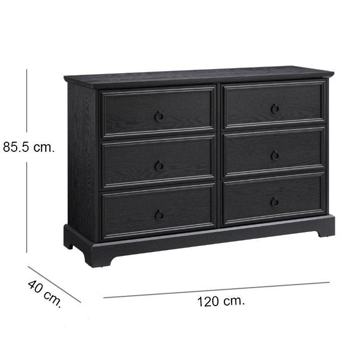 Cómoda Cajonera 6 Cajones Black Drag-4