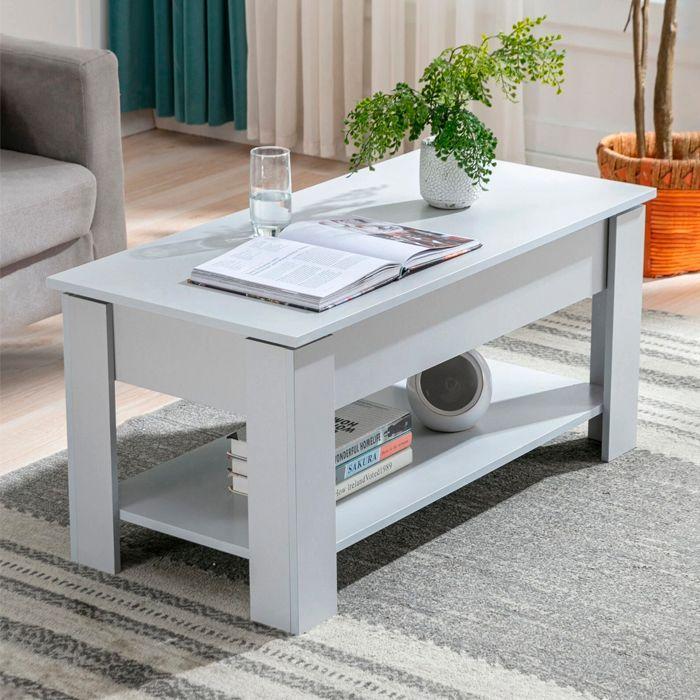 Mesa Centro Elevable Cajón White-2