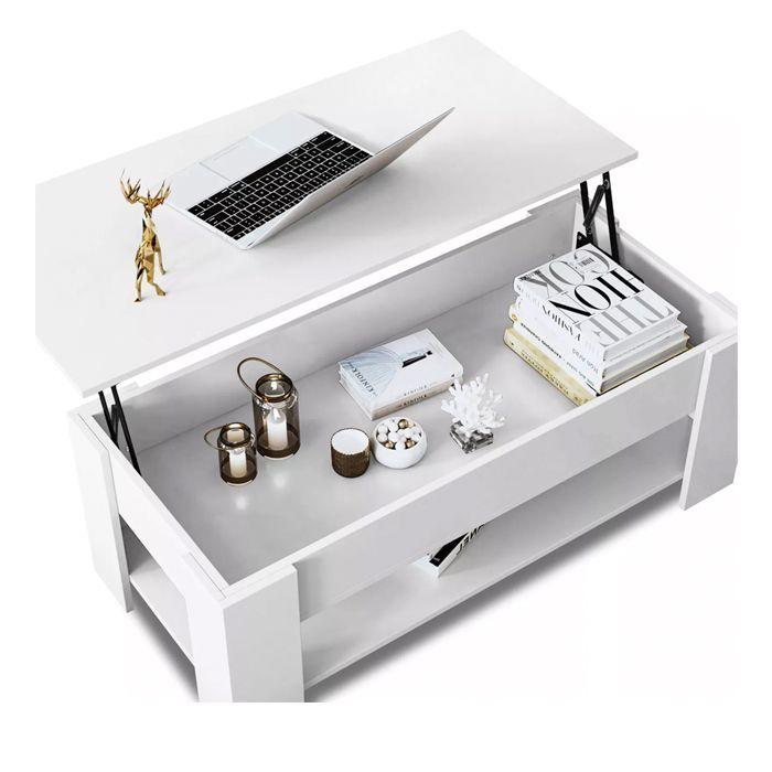 Mesa Centro Elevable Cajón White-4