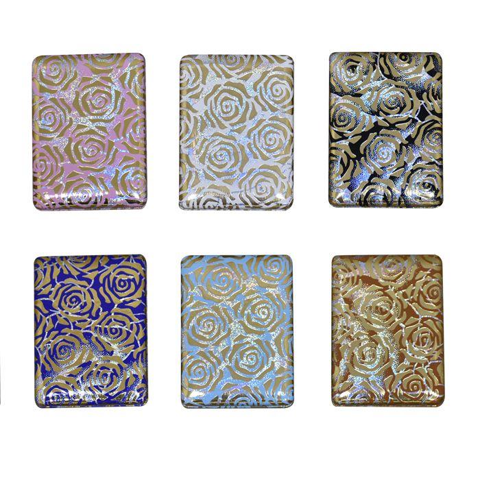 Espejo Cartera Leather Flowers-1