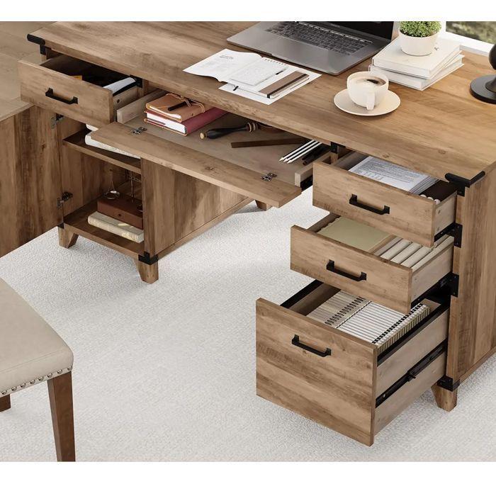 Escritorio 1.5 Mt. con 5 Cajones Rustic OAK-3