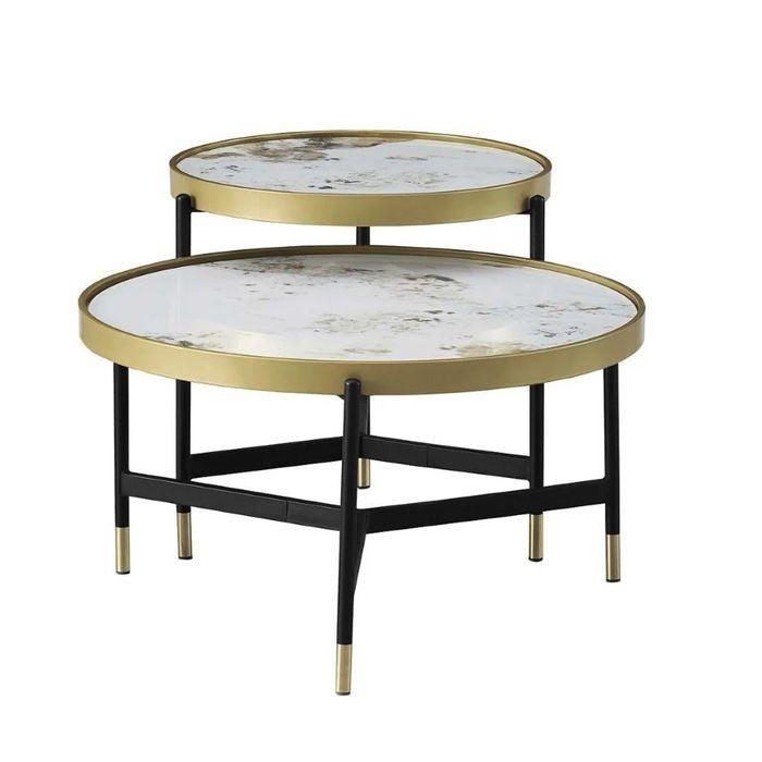 Set 2 Mesas de Centro Life Gold-2
