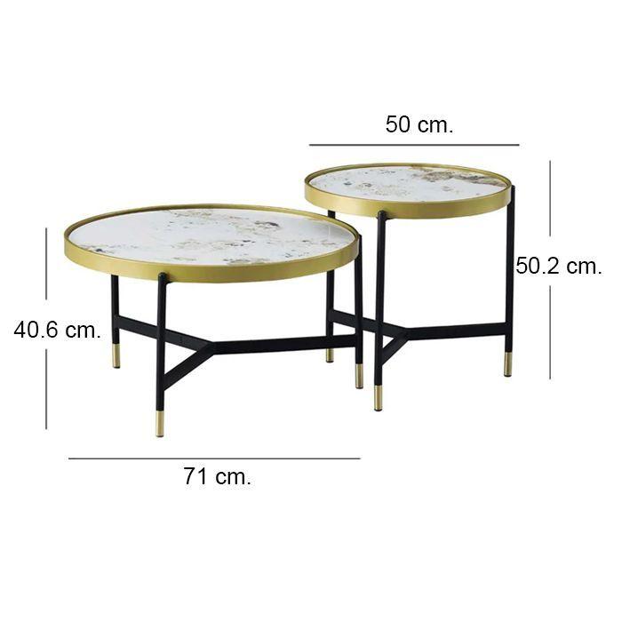 Set 2 Mesas de Centro Life Gold-4