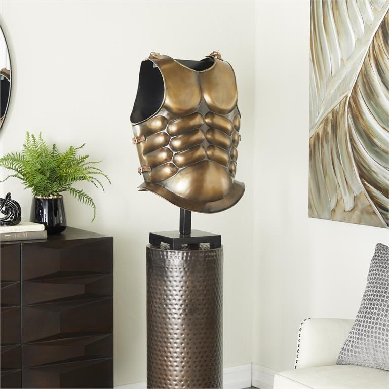 Armadura Medieval Bronce con Soporte-1