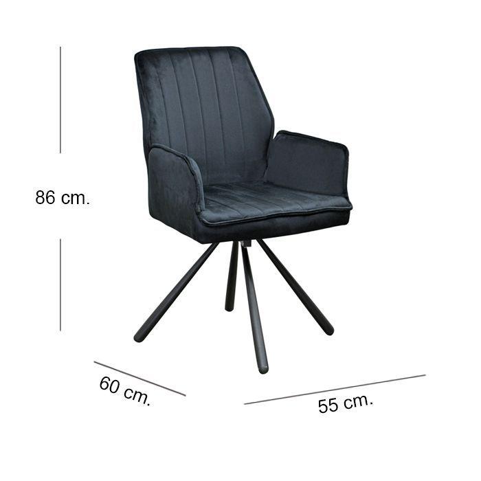 Juego de Comedor Marble Craft 4 Poltronas Giratorias Vita Black-6