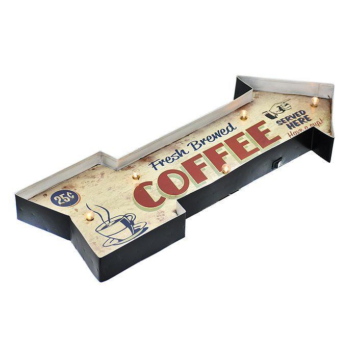 LETRERO VINTAGE LED FRESH COFFE (60 x 5 x 23 cms.)-0