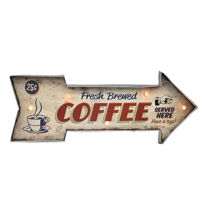 LETRERO VINTAGE LED FRESH COFFE (60 x 5 x 23 cms.)-1