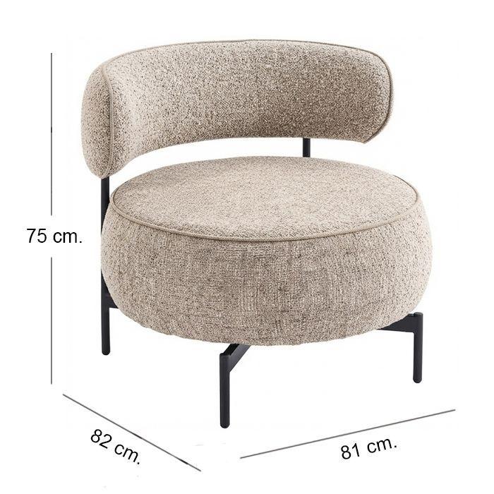 Poltrona Giratoria Air 1 Cuerpo Tela Beige-4