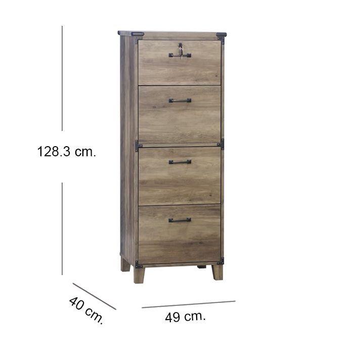 Cajonera Kardex 4 Cajones Rustik OAK Line-5