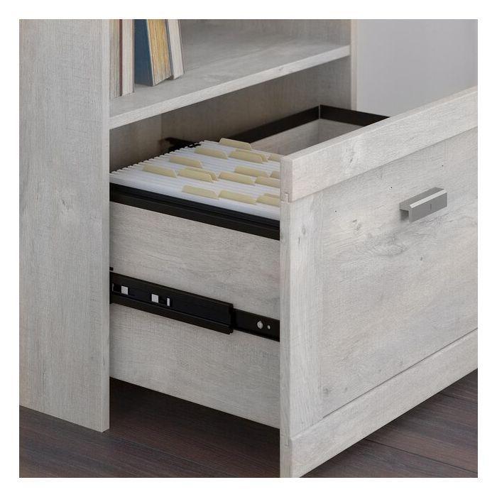 Escritorio Esquinero con Gabinete Roble Blanco-3