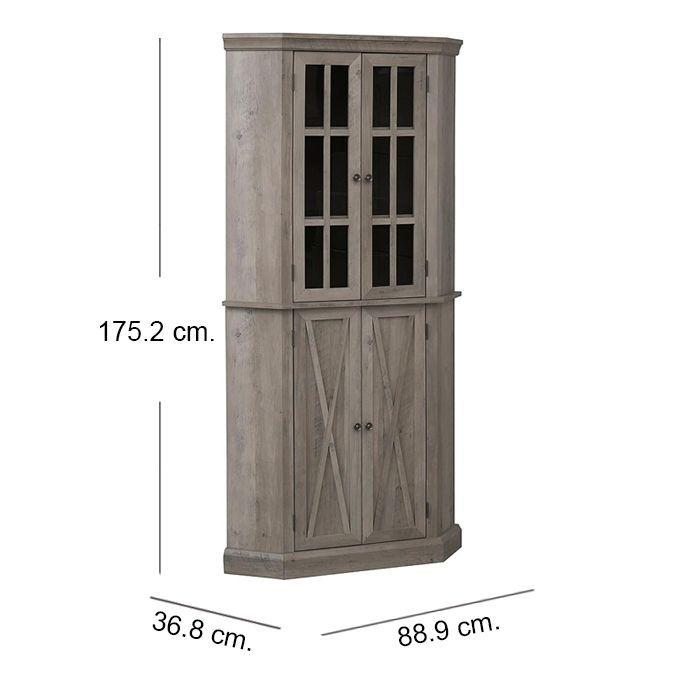 Vitrina Esquinero Stone Grey-5
