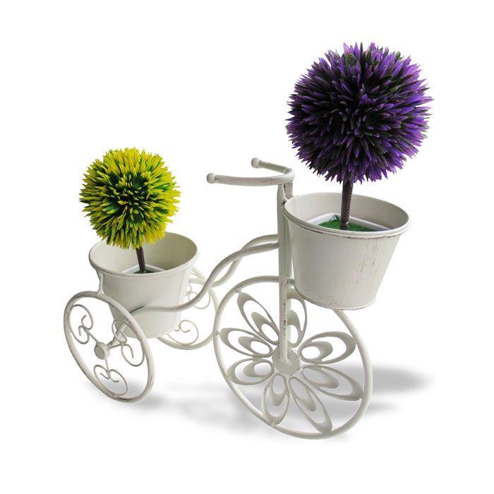 PLANTERO BICICLETA PROVENZAL 2 VASIJAS (40 x 15 x 32 cm)-0