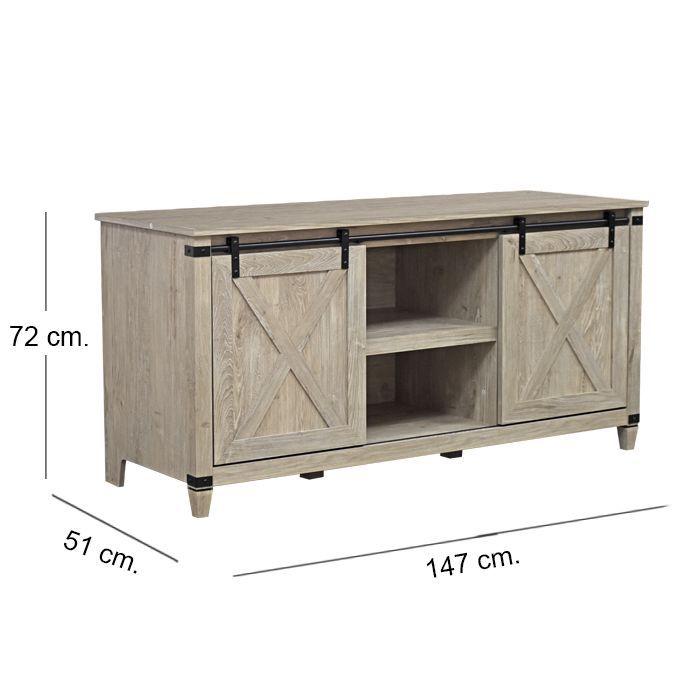 Rack Buffet Para TV 55 Roble Light Grey-5