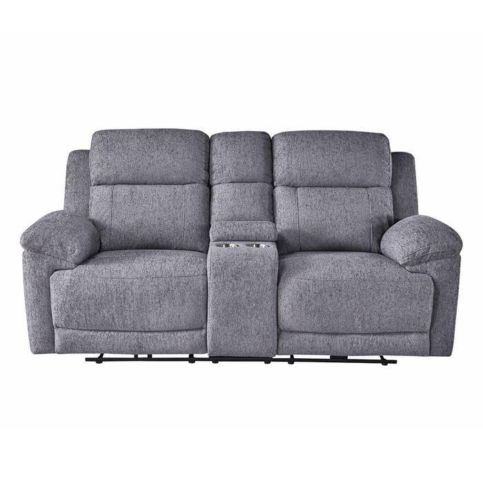 Sofá Reclinable Fiorera Manual 2 Cuerpos Gris-3