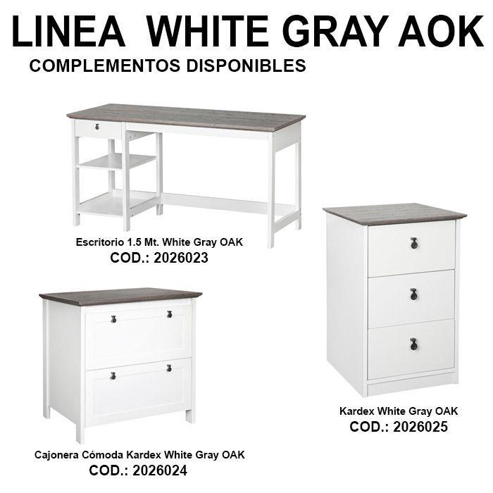 Escritorio 1.5 Mt. White Gray AOK-4
