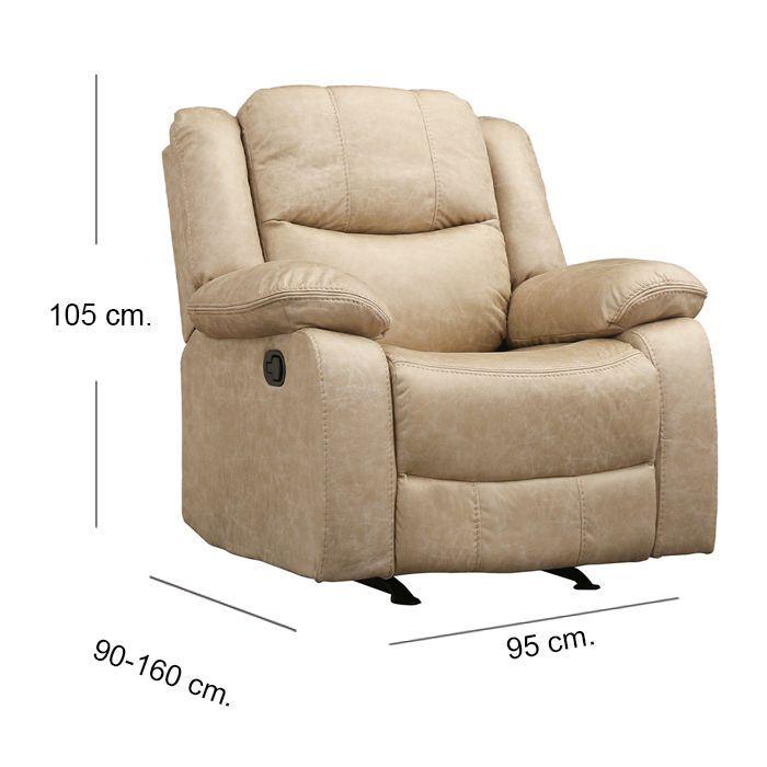Bergere Reclinable Mecedora Beige Smoke-5