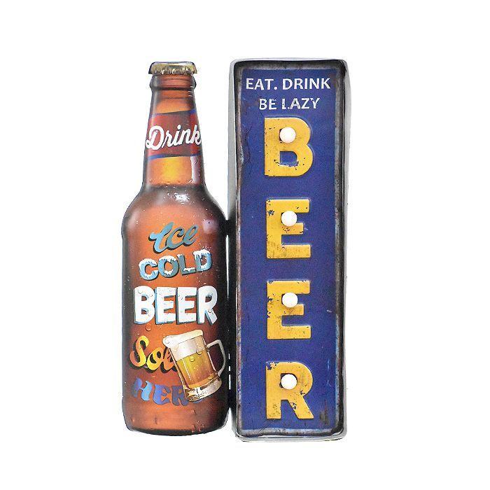 LETRERO VINTAGE LED BEER (27 x 5 x 45.5 cms.)-0