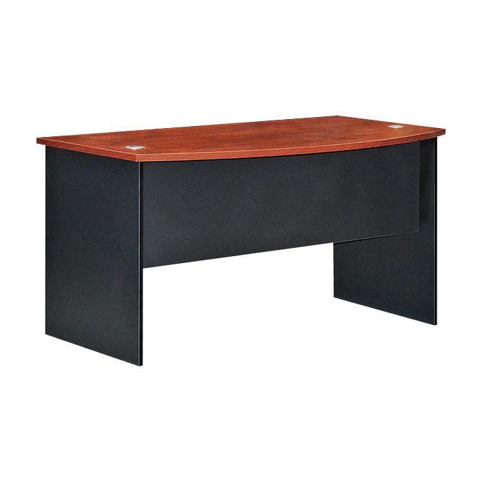 ESCRITORIO CURVO 160 CEREZO / NEGRO (160 x 75 x 75 cm)-1