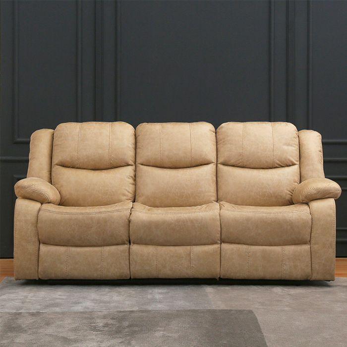 Sofá Reclinable 3 Cuerpos Beige C/Consola Smoke-0