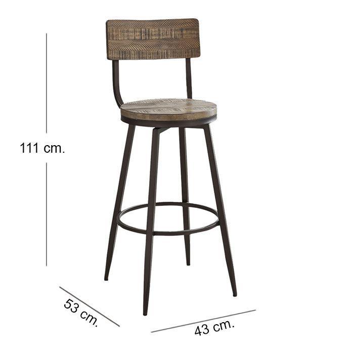 Taburete Walnut C/ Respaldo 2 UNIDADES-4