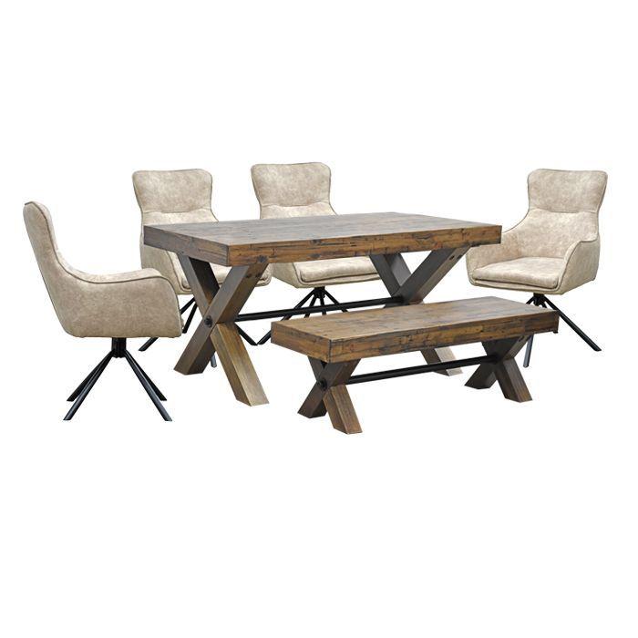 Juego Comedor Timber Small 4 Poltronas Timber 1 Banca Timber-1