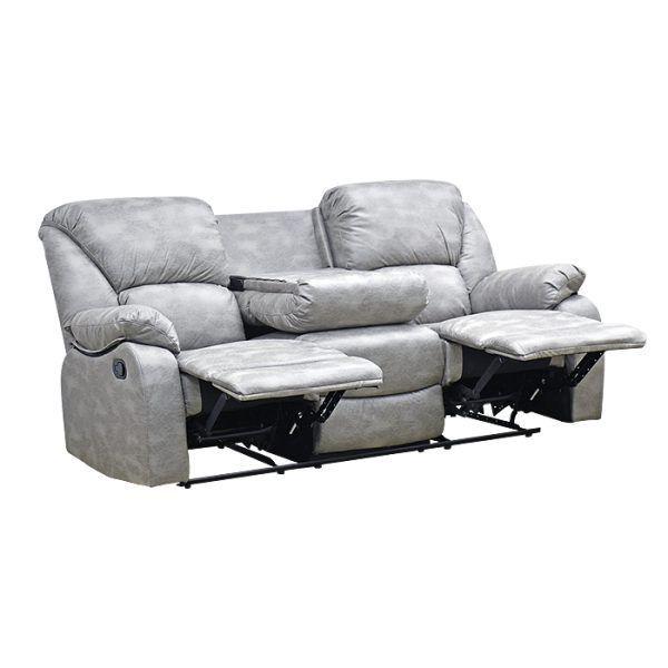 Sofá Reclinable Con Consola 3 Cuerpos Rosario Steel Premium-2