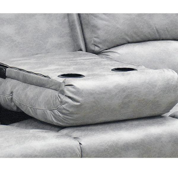 Sofá Reclinable Con Consola 3 Cuerpos Rosario Steel Premium-4